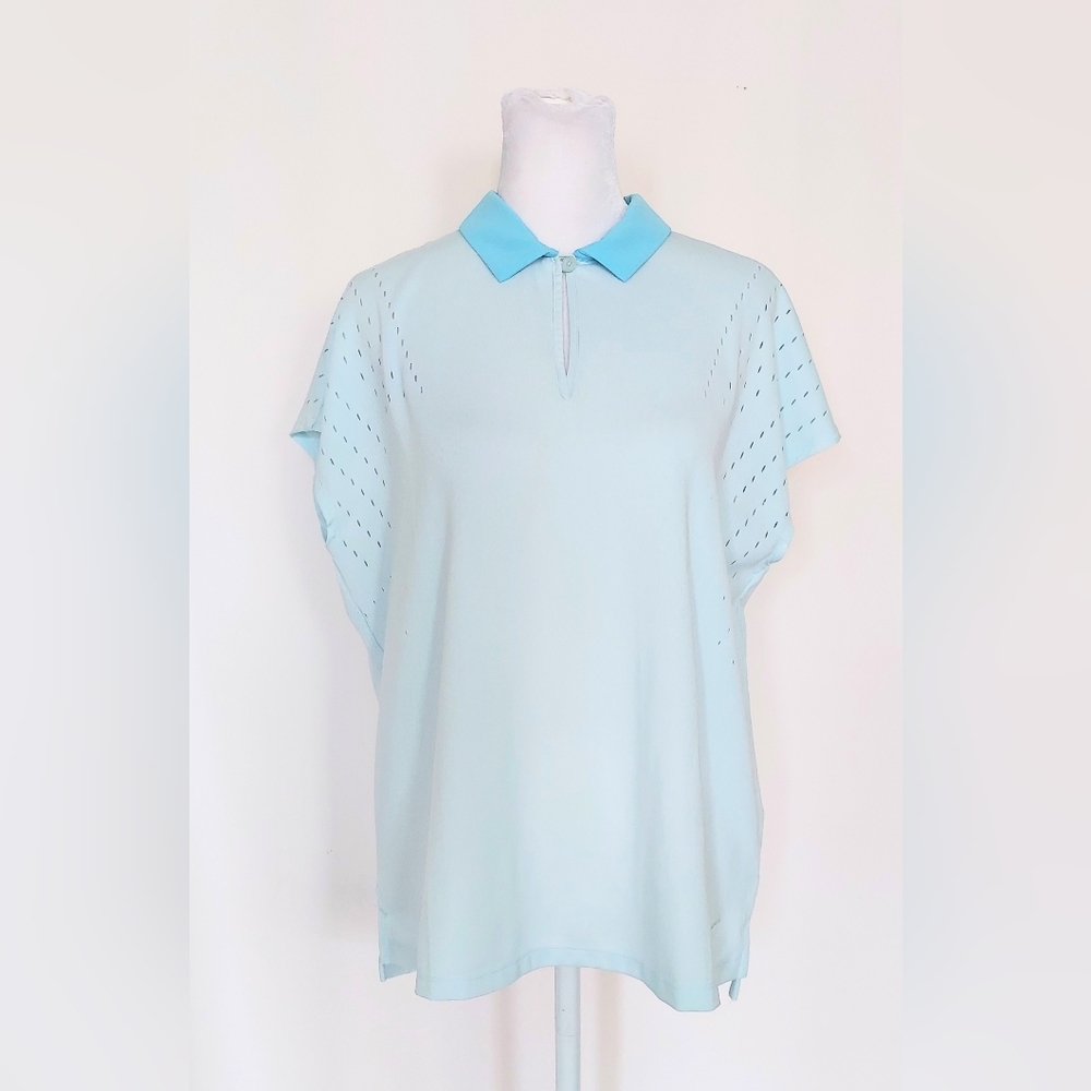 Nike Dry Ace Keyhole Golf Polo Shirt Blue Womens Size Medium